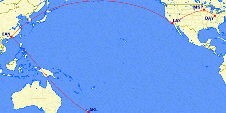 Route of our first leg
