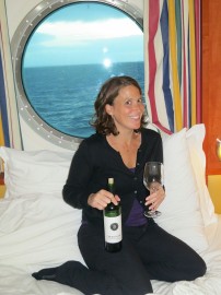 Brooke enjoying some wine in ole 4026